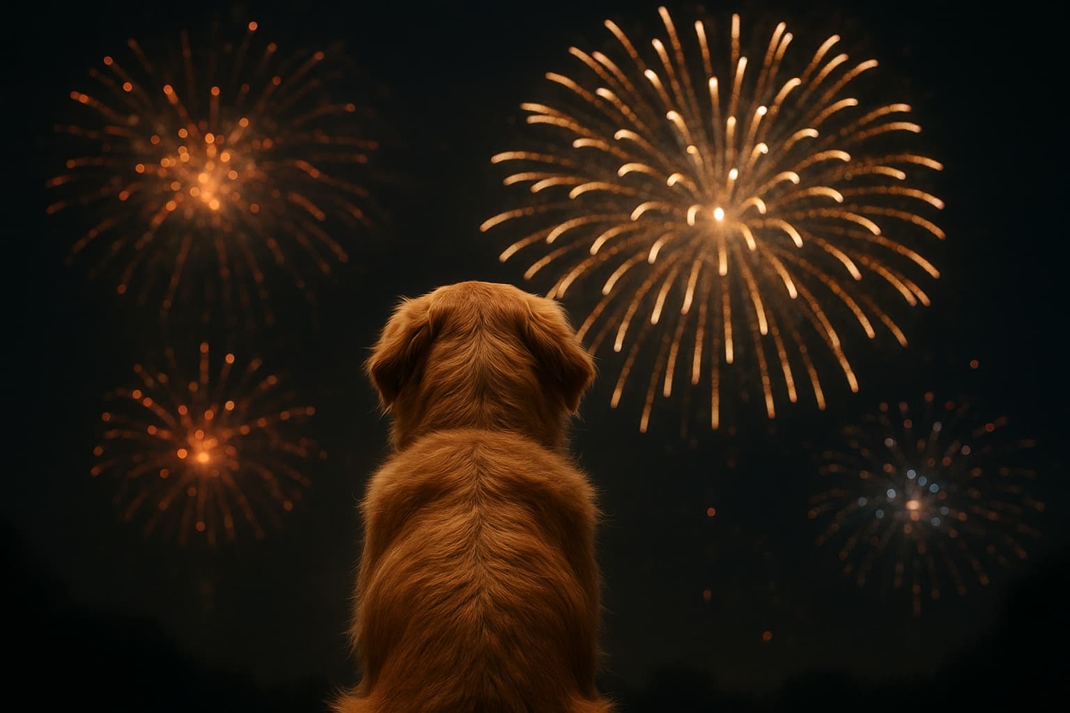 Cane guarda fuochi d'artificio durante capodanno cane cagliari